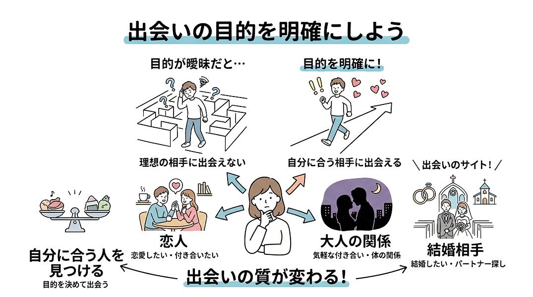 出会い系サイトで出会いの目的を明確にすることが大切