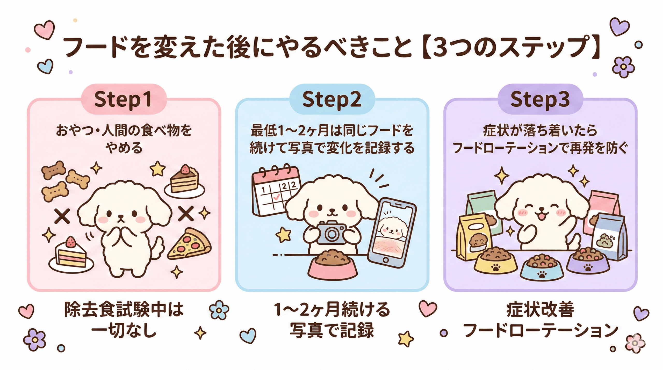 フードを変えた後にやるべきこと